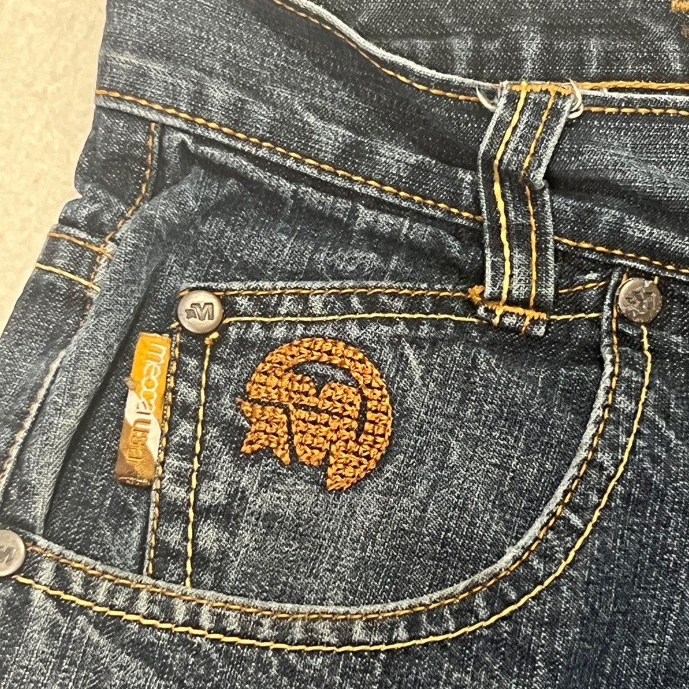 Vintage Mecca USA Denim Jorts Shorts Mens 34 Dark Wash Embroidered 90s Hip Hop - Picture 8 of 12